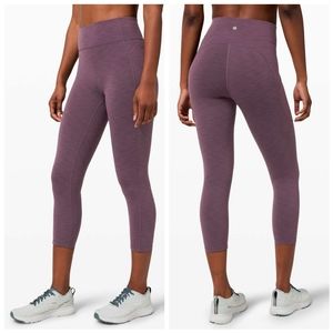 Lululemon Invigorate High-Rise Crop 23" Heathered Black Currant